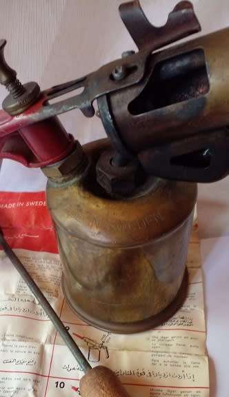 Vintage -Swedish Optimus Brass Paraffin Blow Torch (Soldering Iron).