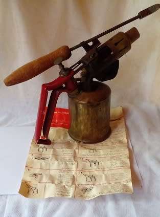 Vintage -Swedish Optimus Brass Paraffin Blow Torch (Soldering Iron).