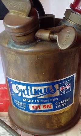 Vintage -Swedish Optimus Brass Paraffin Blow Torch (Soldering Iron).