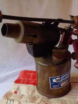 Vintage -Swedish Optimus Brass Paraffin Blow Torch (Soldering Iron).