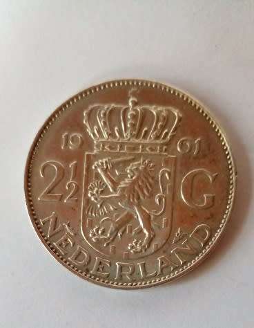 Netherlands 1961 - Two and a Half Gulden -Silver Coin