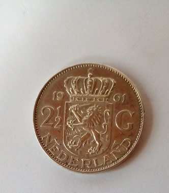 Netherlands 1961 - Two and a Half Gulden -Silver Coin