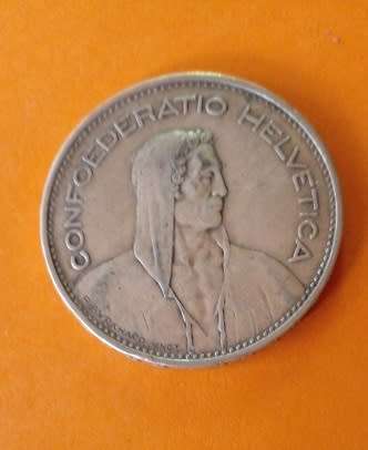 1932 Swiss -5 Francs -Silver Coin