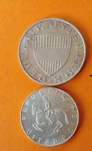 Austria - 1957 -10 Shilling plus 1960 -5 Shilling -Silver Coins.