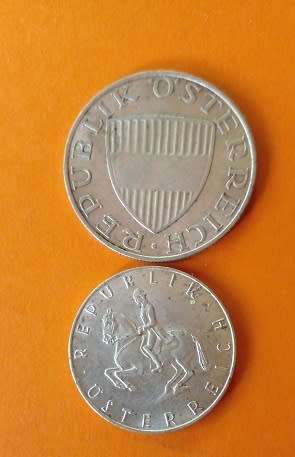 Austria - 1957 -10 Shilling plus 1960 -5 Shilling -Silver Coins.
