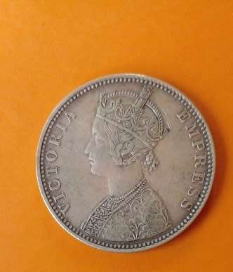 India -1890 -One Rupee -Silver.