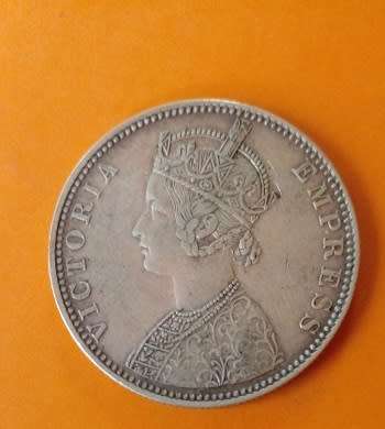 India -1890 -One Rupee -Silver.
