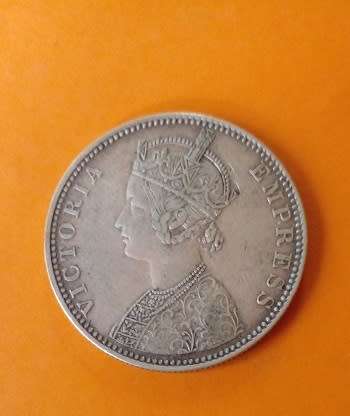 India -1890 -One Rupee -Silver.