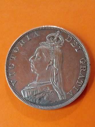 Great Britain -1887 Victoria -Double Florin -Silver Coin.