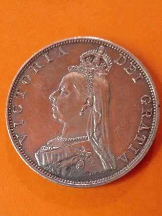 Great Britain -1887 Victoria -Double Florin -Silver Coin.