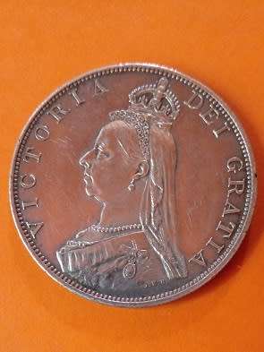 Great Britain -1887 Victoria -Double Florin -Silver Coin.