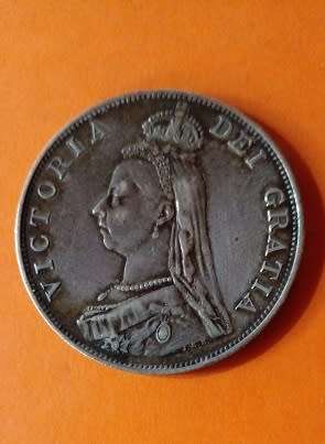 Great Britain -1887 Double Florin -Victoria -Silver.