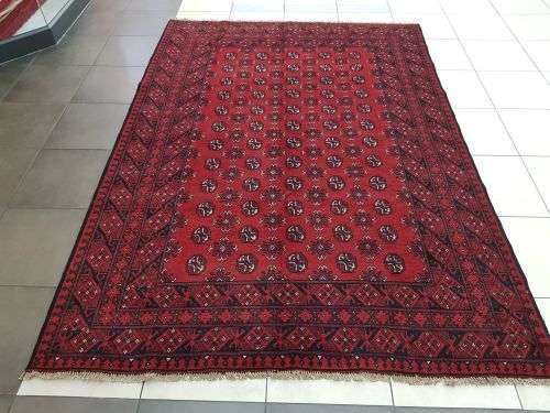 RED AFGHAN  HANDMADE PERSIAN RUG 300 X 200 CM
