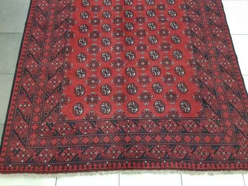 RED AFGHAN  HANDMADE PERSIAN RUG 300 X 200 CM