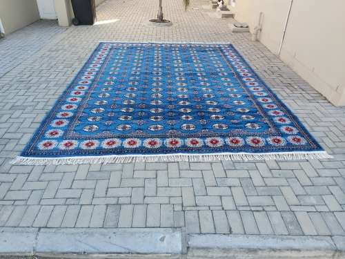 Persian machine made high-quality bukhara blue color size 300x400