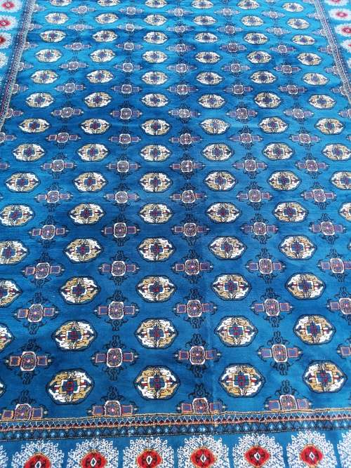 Persian machine made high-quality bukhara blue color size 300x400