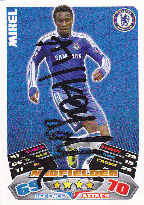 John Obi Mikel hand signed trading card