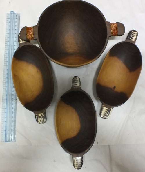 Four Ethnic Wood Bowls