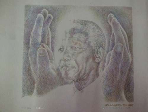 "GOD BLESS MADIBA" BY ALETA MICHALETOS - ACCLAIMED WORLDWIDE SOUTH AFRICAN ARTIST