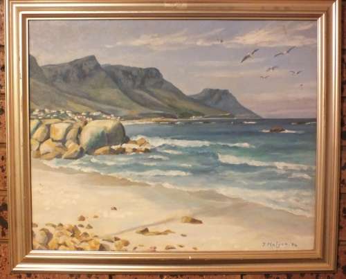 Thelma Malyon Acclaimed South African Artist -  Cape Sea Coast Line - Hout Bay