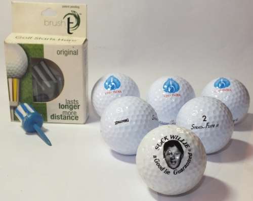 GOLF BALLS AND BRUSH-Ts