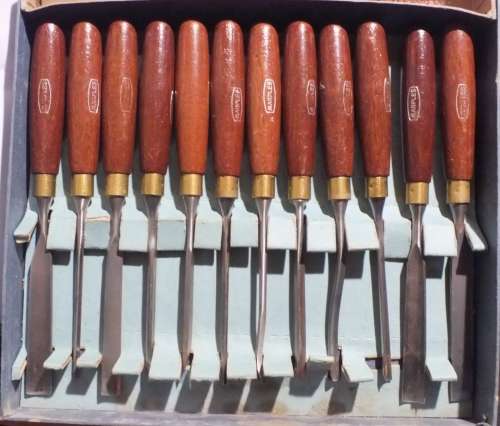 Collectible Marples Sheffield Carving Tool Set No 60 - 12 Pieces in Original Box