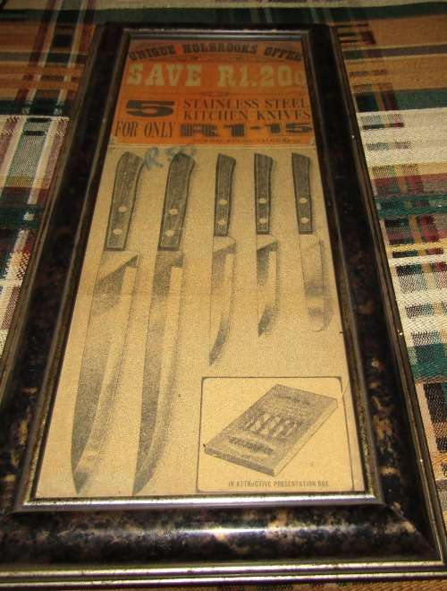 FRAMED HOLBROOK'S KNIFE SET ADVERTISEMENT FROM THE 50s/60s
