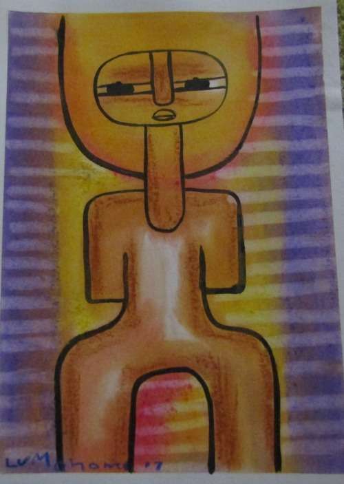 Lucas Mahome Mixed Media on Art Paper Signed by the Artist