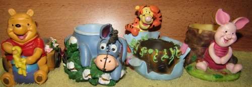 Winnie the Pooh Resin Egg Cup Figurines - Set of Four