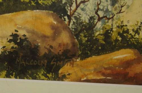 Malcolm (Malachi) Smith Framed  Watercolour of the Three Rondawels Near Graskop Mpumalanga