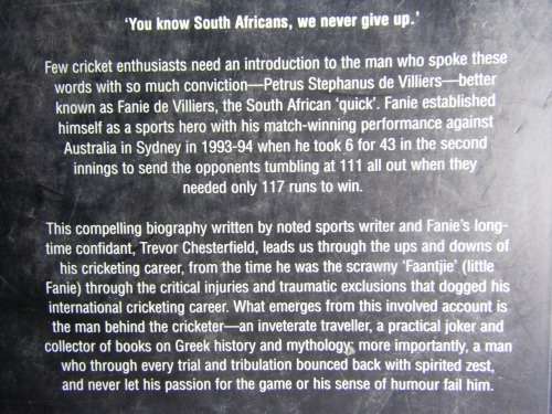 Fanie de Villiers-Never say Die - Vinniger as Ooit - Signed by Fanie de Villiers English Version