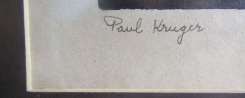 LOVELY FRAMED PIERNEEF LINO CUT OF PAUL KRUGER - SEE BELOW  - SCARCE