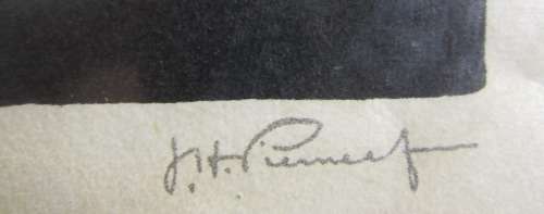 LOVELY FRAMED PIERNEEF LINO CUT OF PAUL KRUGER - SEE BELOW  - SCARCE