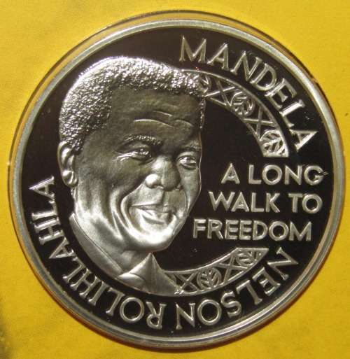 1993 NELSON MANDELA NOBEL PEACE LAUREATE MINT OF NORWAY SILVER