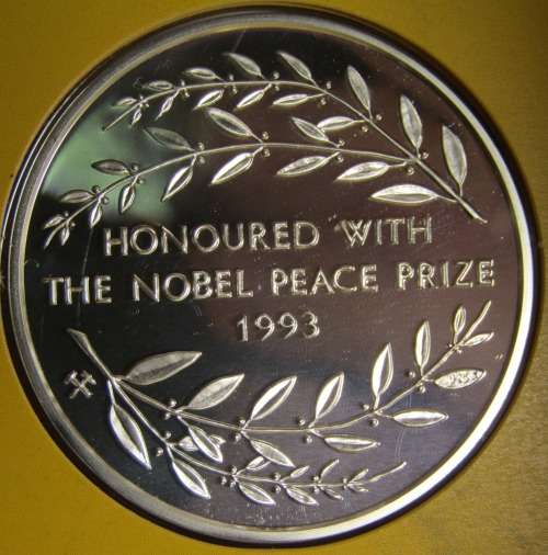 1993 NELSON MANDELA NOBEL PEACE LAUREATE MINT OF NORWAY SILVER