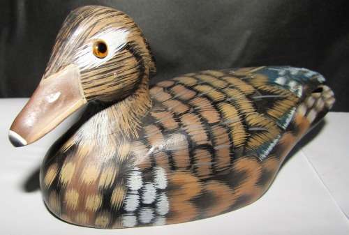 4 Beautiful Colourful Wooden Ducks - Handcrafted -Will Look Good in any Display - One bid for All 4