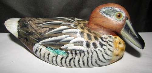 4 Beautiful Colourful Wooden Ducks - Handcrafted -Will Look Good in any Display - One bid for All 4