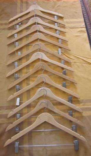 Lot of 12x wooden trouser hangers - in excellent condition