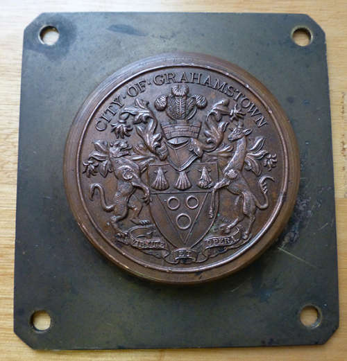 Unique / One of a Kind Collectible Solid Brass City of Grahamstown Plaque