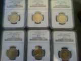 Mandela 80th birthday SET MS 67,66,65,64,63,62 (1bid=6graded coins)
