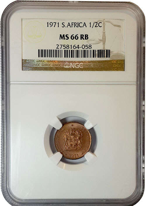 1971 ## NGC MS66RB ## 1/2c (Half Cent) ## Highest Grade
