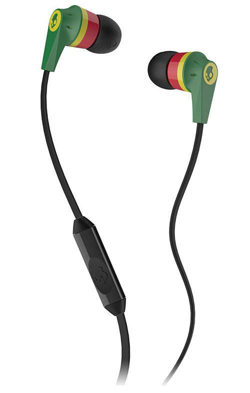 Skullcandy Ink'd 2.0 In-Ear Headphones with In-Line Microphone (Rasta)