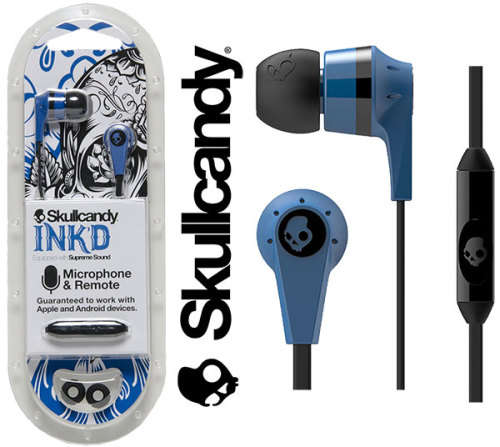 Skullcandy Ink'd 2.0 In-Ear Headphones with In-Line Microphone (Blue/Black)