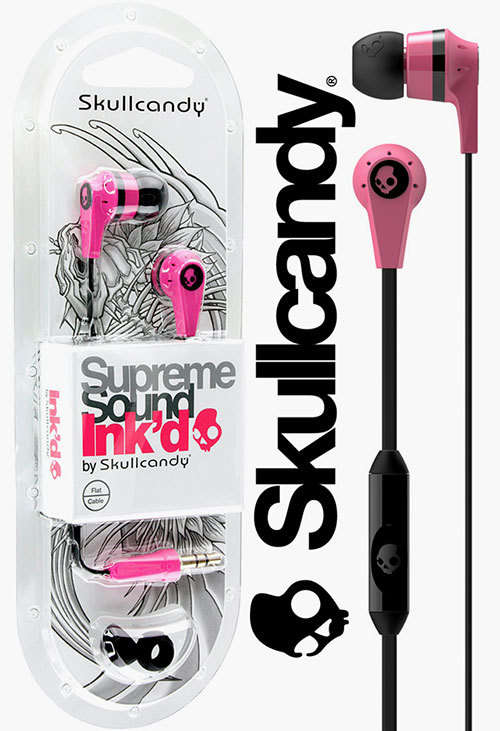 Skullcandy Ink'd 2.0 In-Ear Headphones with In-Line Microphone (Pink/Black)