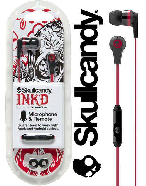 Skullcandy Ink'd 2.0 In-Ear Headphones with In-Line Microphone (Red/Black)