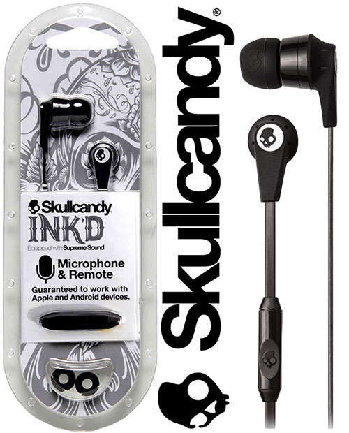 Skullcandy Ink'd 2.0 In-Ear Headphones with In-Line Microphone (Black)