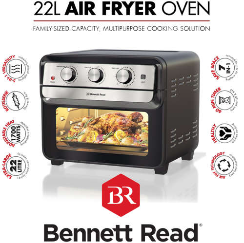 Bennett Read 22 Litre Air Fryer Oven with Rotisserie (Black)