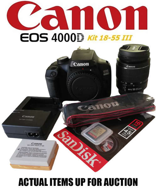 Canon EOS 4000D Digital SLR Camera Starter Bundle - New No Box