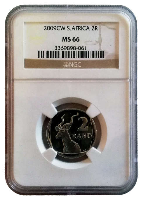 Oom Paul 2009 R2 Combo Deal: Original SA Mint CW issued R2 and a MS66 NGC Graded Coin
