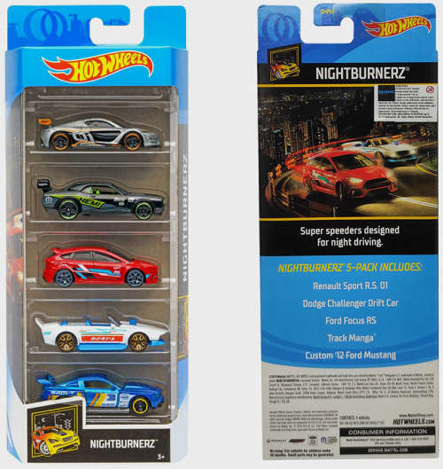 Mattel Hot Wheels Nightburnerz - 5 Pack GHP58 (2020)